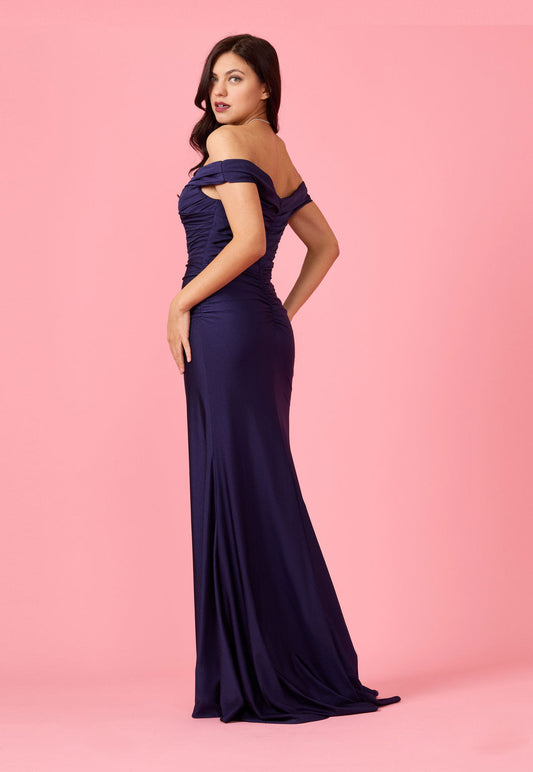 Floor Length Stretch Formal Off Shoulder Dress