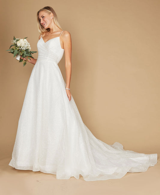 Wedding Dresses Long Spaghetti Strap Wedding Dress Off White