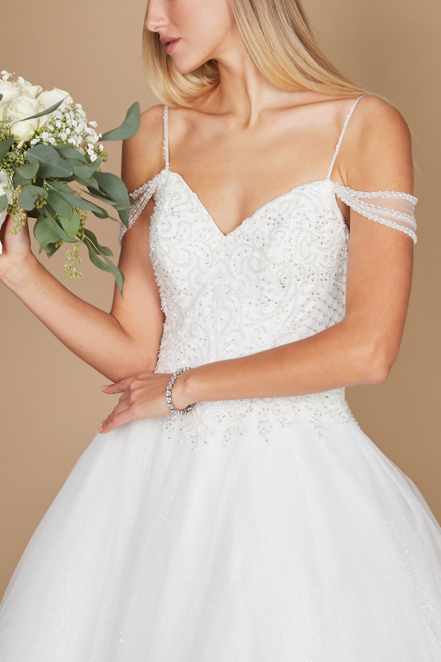 Wedding Dresses Plus Size Long Off Shoulder Wedding Gown Off White