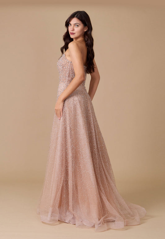 Long Strapless Hand Beaded Formal Couture Dress Wholesale