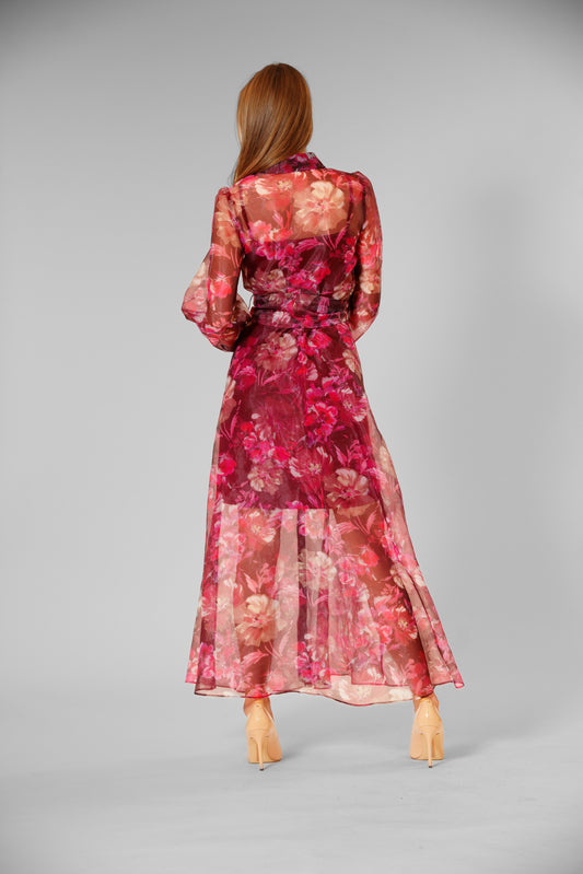 Julia Jordan JJ41164 Burgundy Multi back view