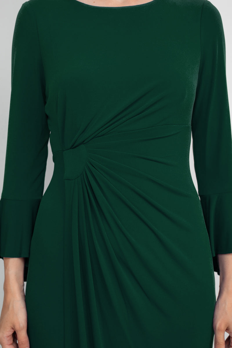 Connected Apparel Bell Sleeve Gathered Waist Gown