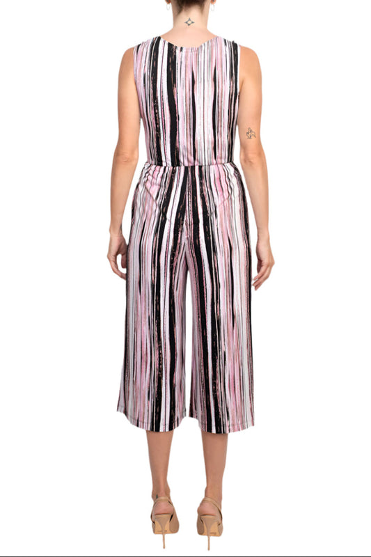 Blush Surplice Neck Full-Length Casual Jumpsuit Tie Side Connected Apparel TFE68332M1