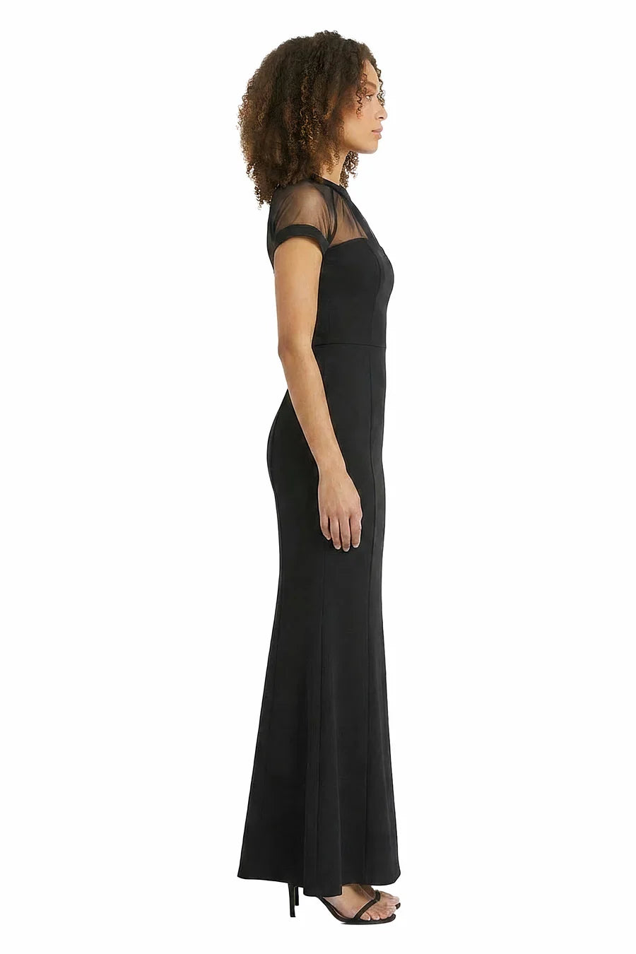 Maggy London Belted Long Sleeve Sheath Dress in Black G6210M