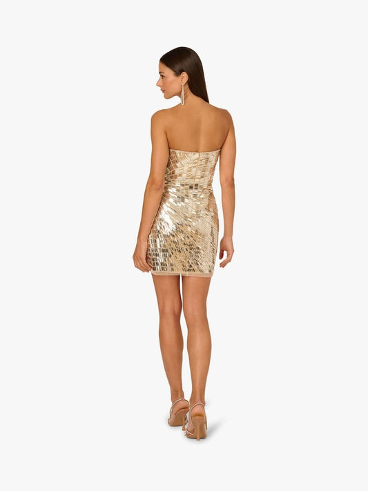 Adrianna Papell ADAE212553 Short Sequin Bodycon Cocktail Dress