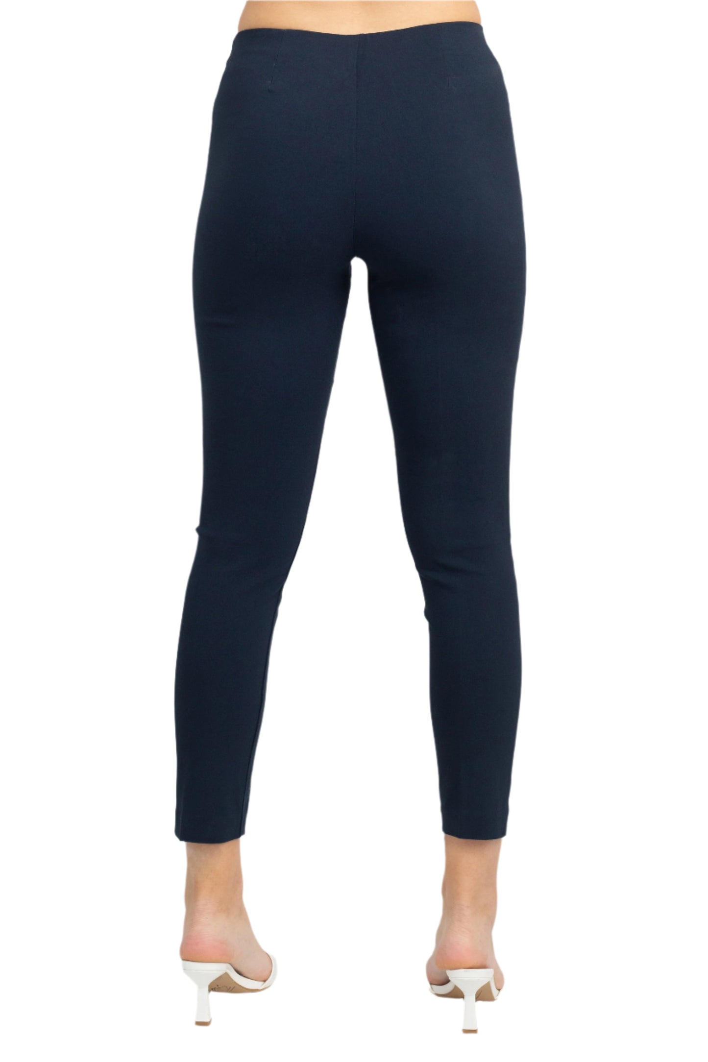 Adrianna Papell Mid Waist Pull On Skinny Pants - NAVY - back