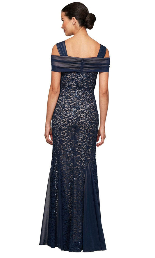 Wholesale 1 Long Lace Fit and Flare Cold Shoulder Dress Alex Evenings 81122243