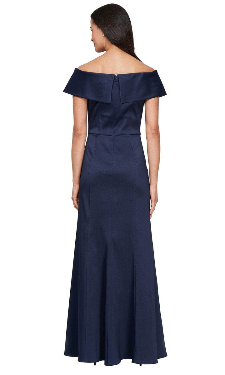 Wholesale Long Off the Shoulder Mikado Dress with Sash Waist Detail Alex Evenings 8138079