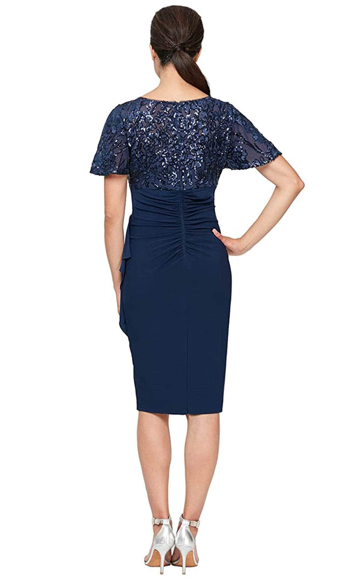 Alex Evenings 8296786 Short Cocktail Knee Length Sequin Petite Dress