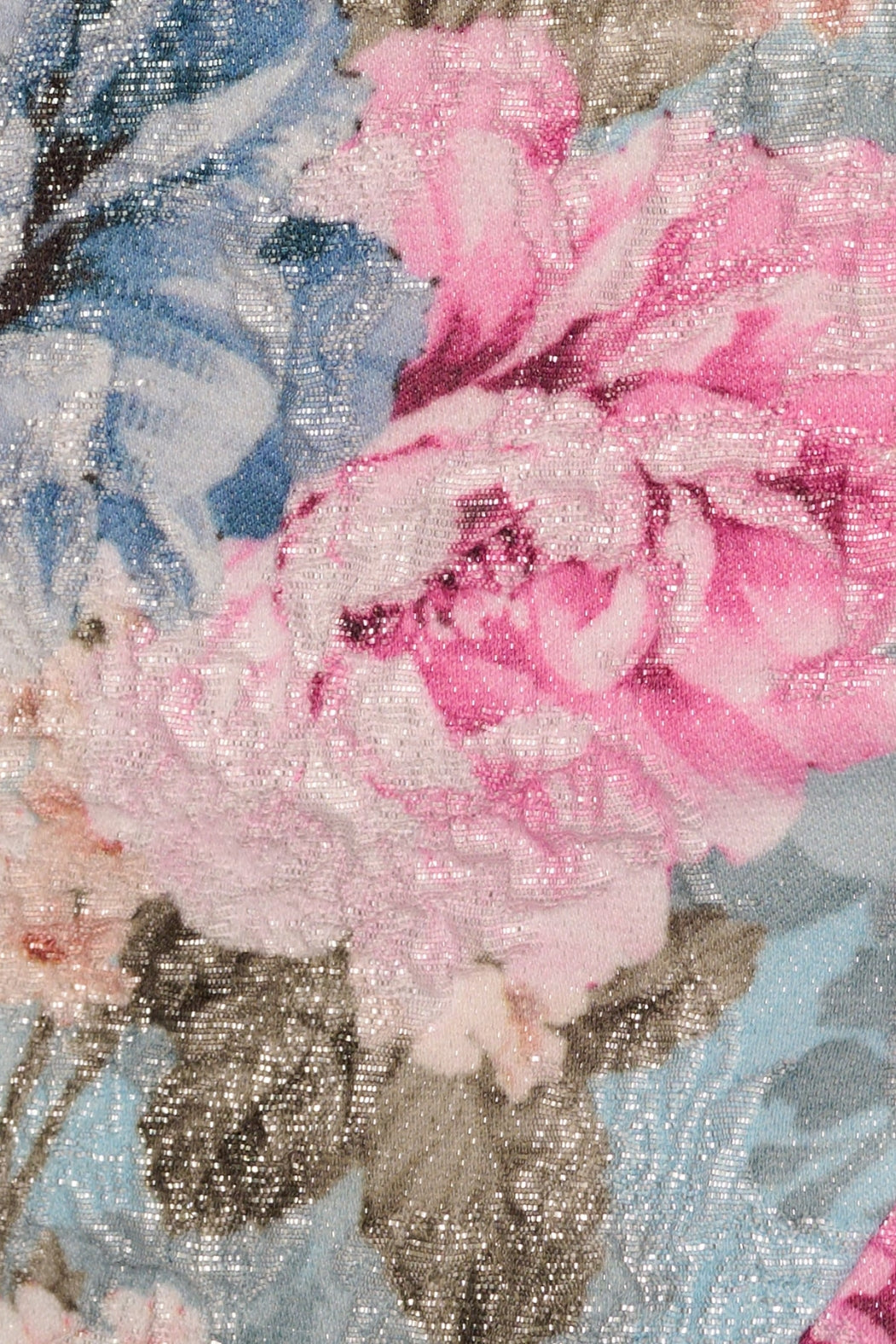 Adrianna Papell Floral Matelasse Square Neck Sheath Dress - Wholesale - BLUE MULTI - Fabric