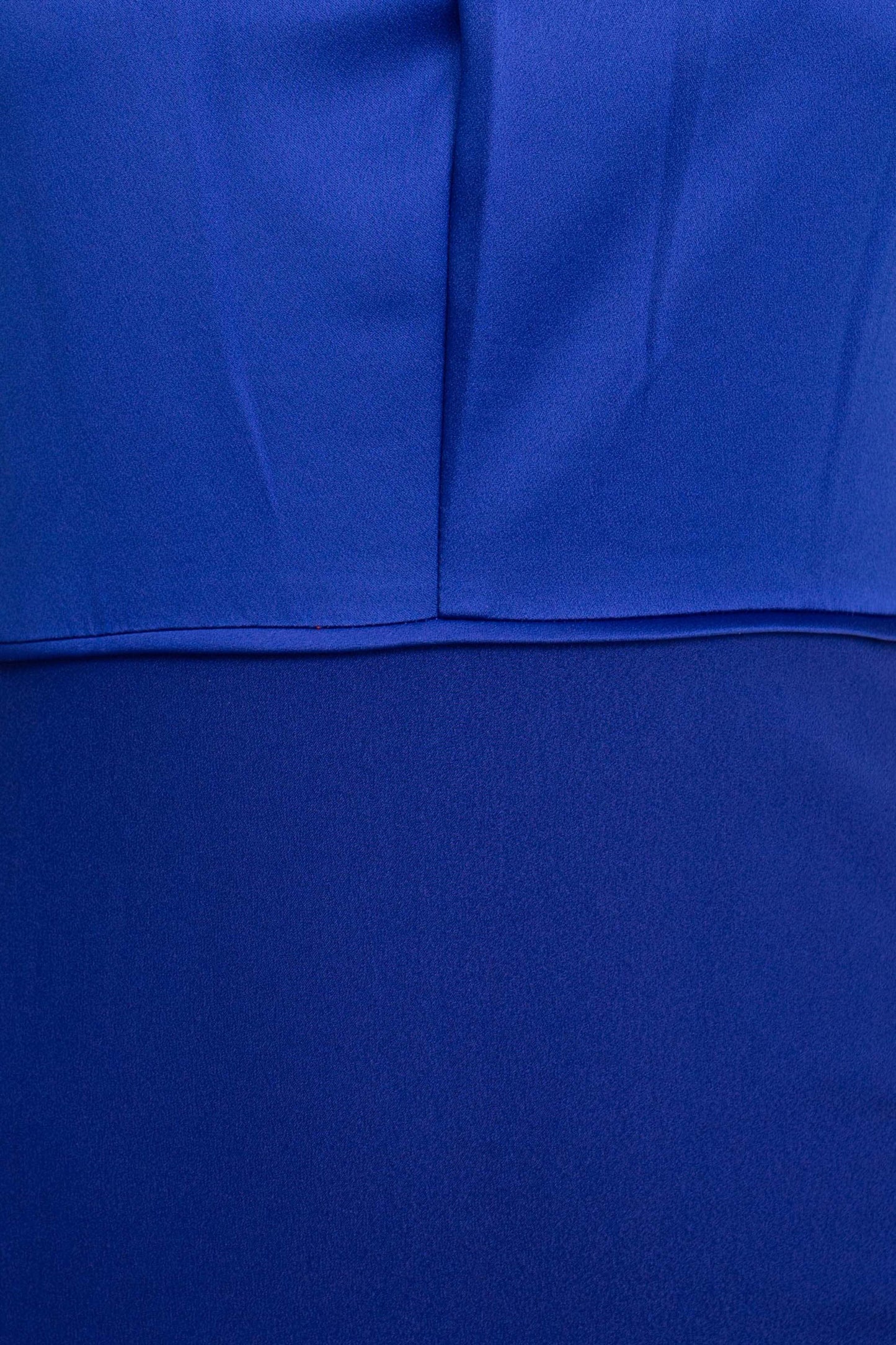 Adrianna Papell Halter Neck Sleeveless Empire Waist Tie Back Zipper Back Column Solid Crepe Dress - ELECTRIC BLUE - Fabric