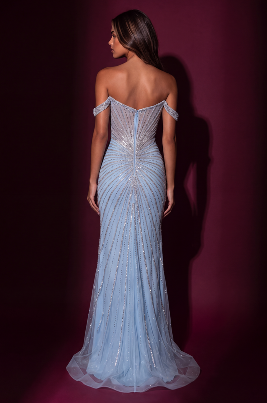 1729 Blue gown, view 4