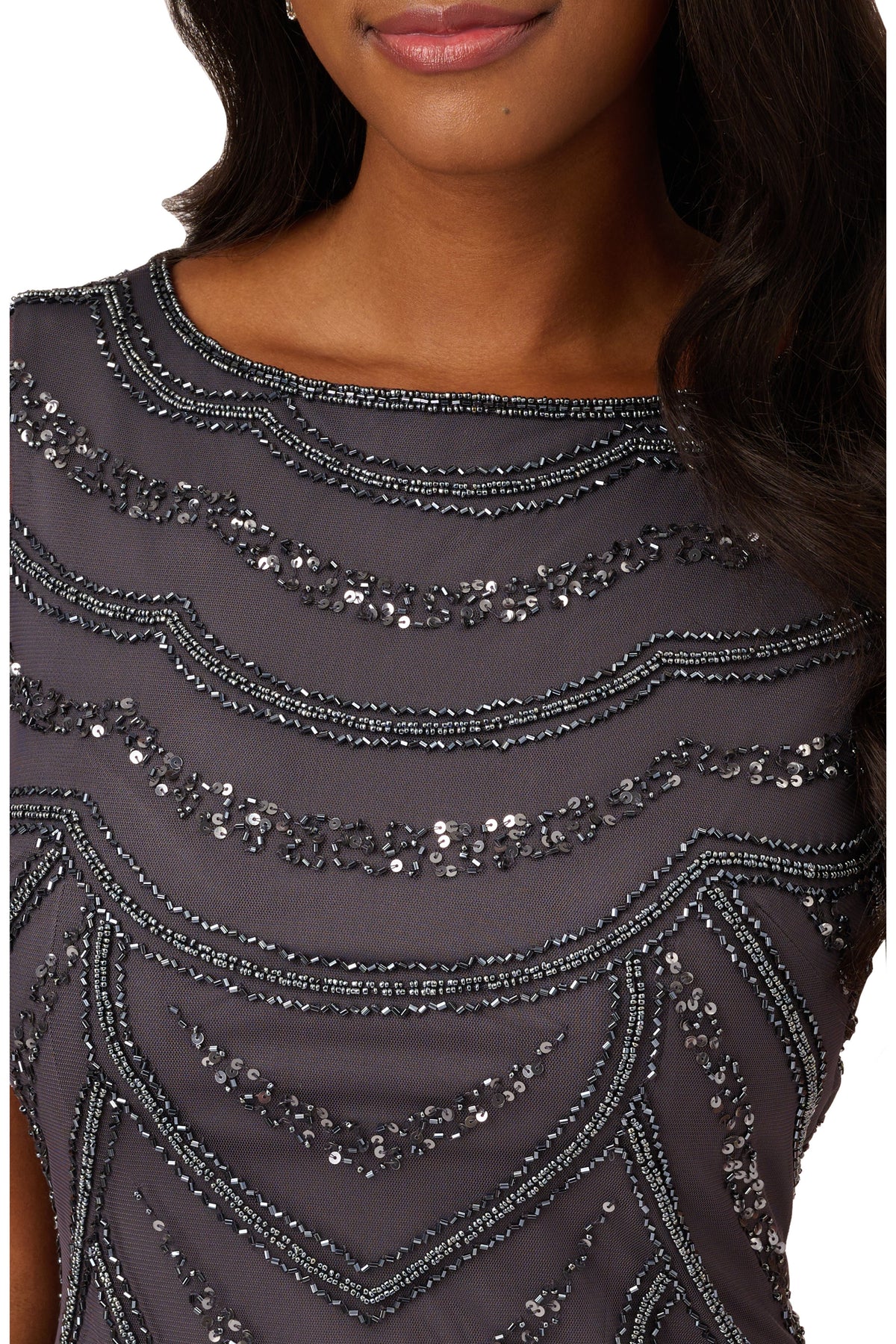 Wholesale Adrianna Papell AP1E210784 Scoop Neck Short Mesh Cocktail Dress Cap Sleeve