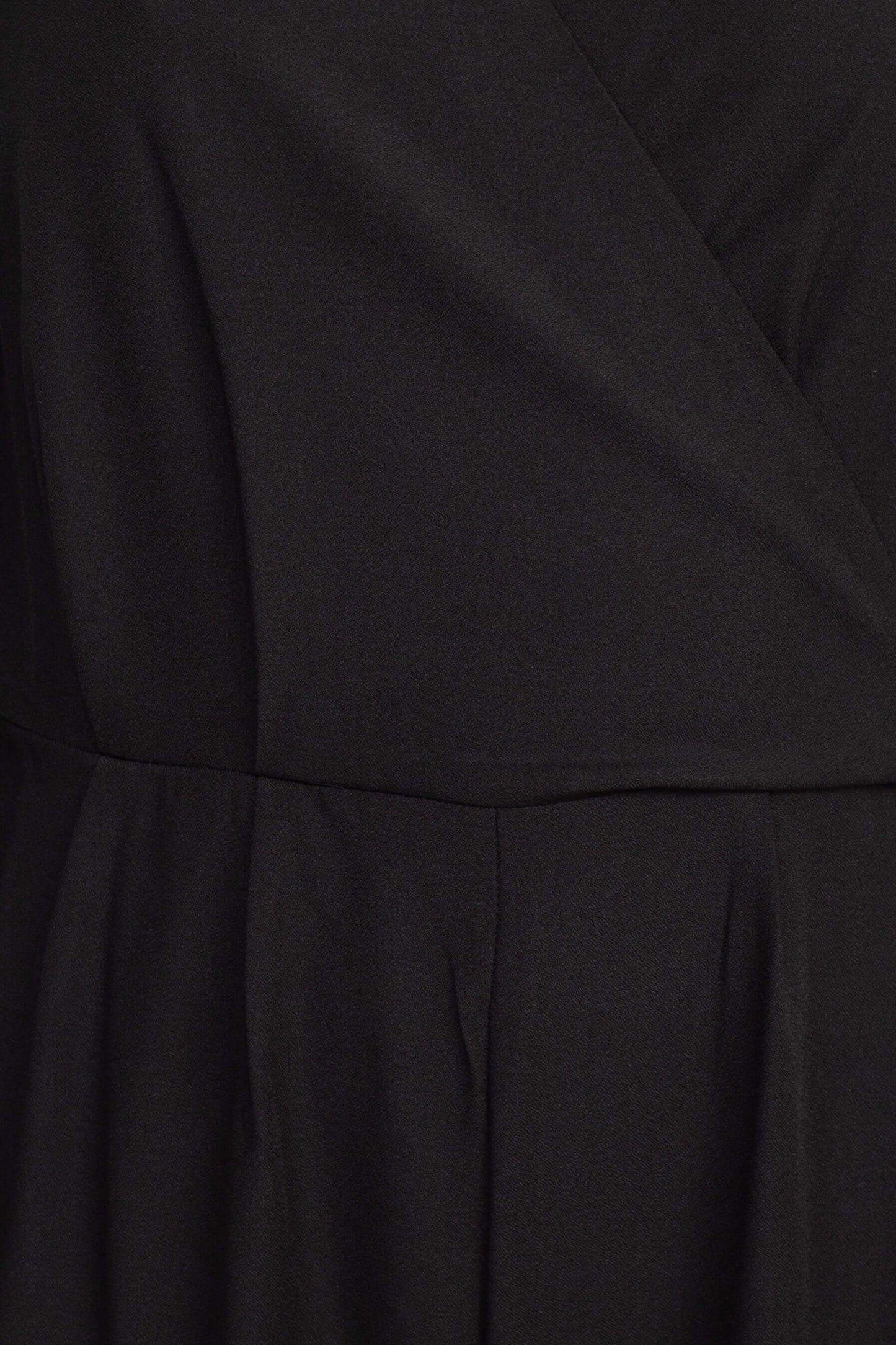 Julia Jordan V-Neck Long Sleeve Tie Side Zipper Back Solid Stretch Crepe Jumpsuit - BLACK - Fabric