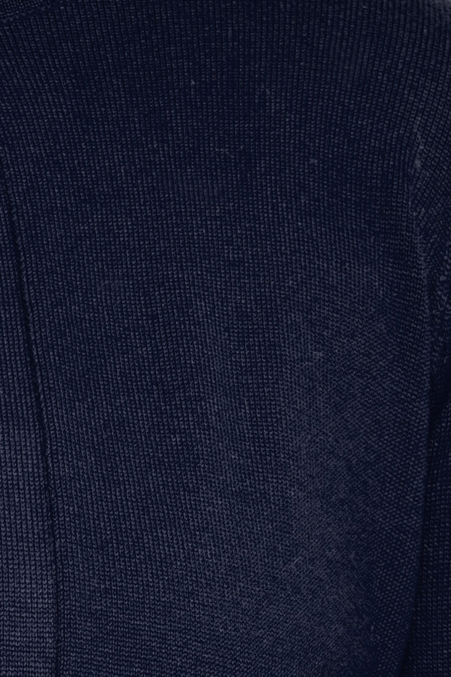 Nina Leonard Crew Neck Hook Closure 3/4 Sleeve Embellished Cuff Solid Knit Jacket - NAVY - Fabric