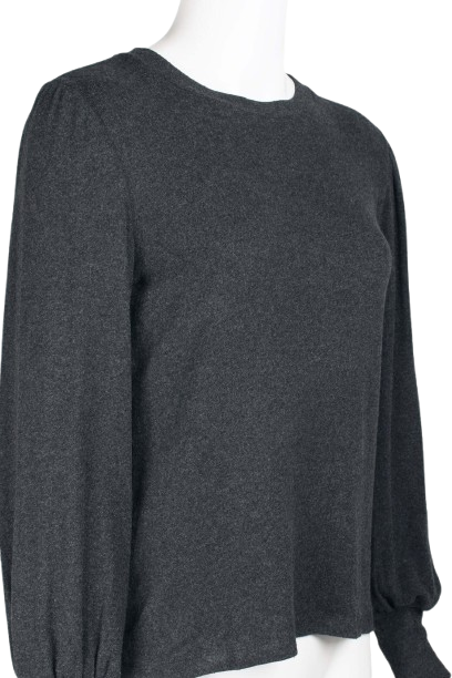 Catherine Malandrino Crew Neck Long Sleeve Elastic Cuff’s Solid Knit Top