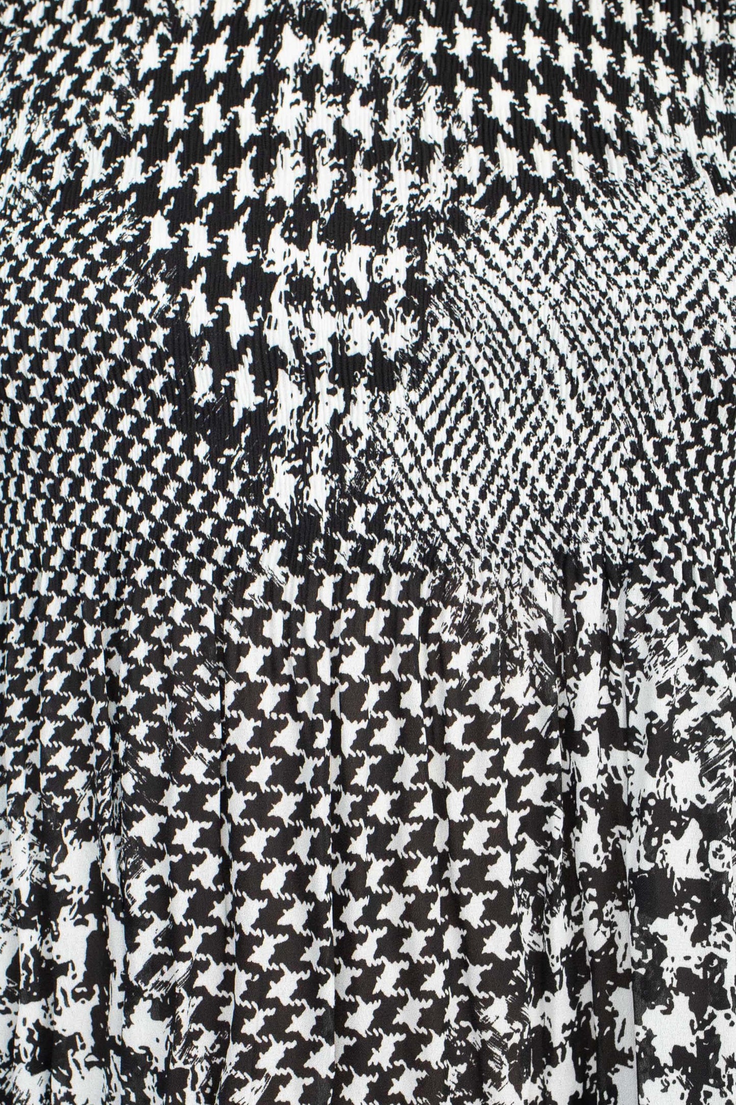 Floral + Ivy Boat Neck 3/4 Elastic Sleeve Smock Pleat Release Blouse - BLACK CREAM - fabric