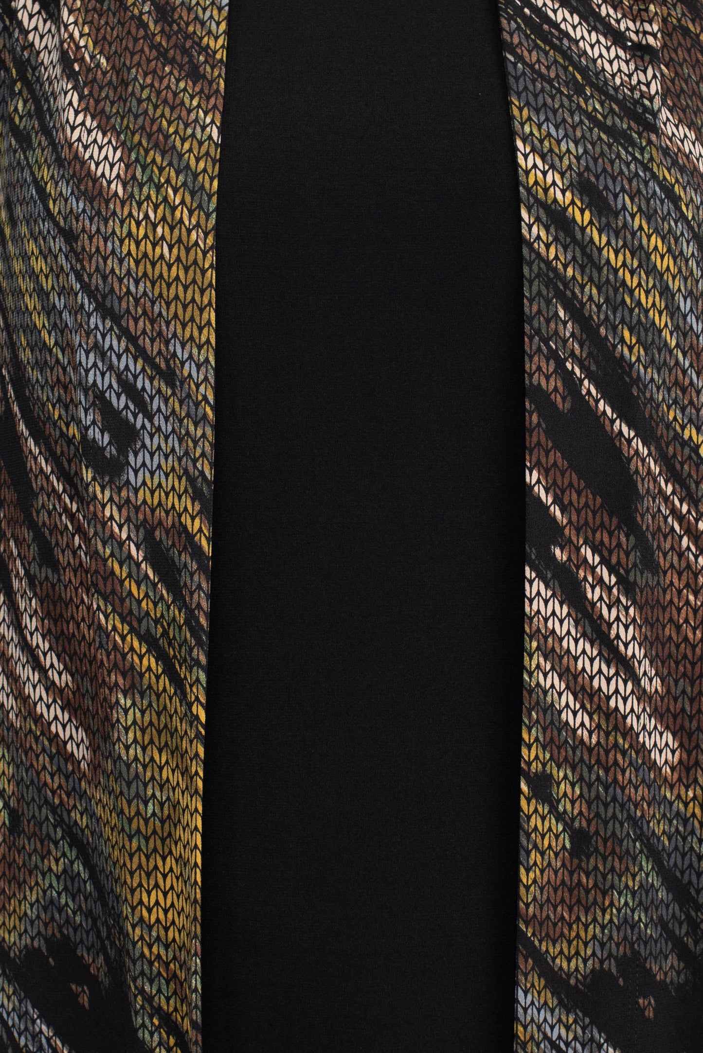 Connected Apparel Square Neck 3/4 Sleeves Slip on Attached Jacket Knee Length Dress - MOSS - Fabric