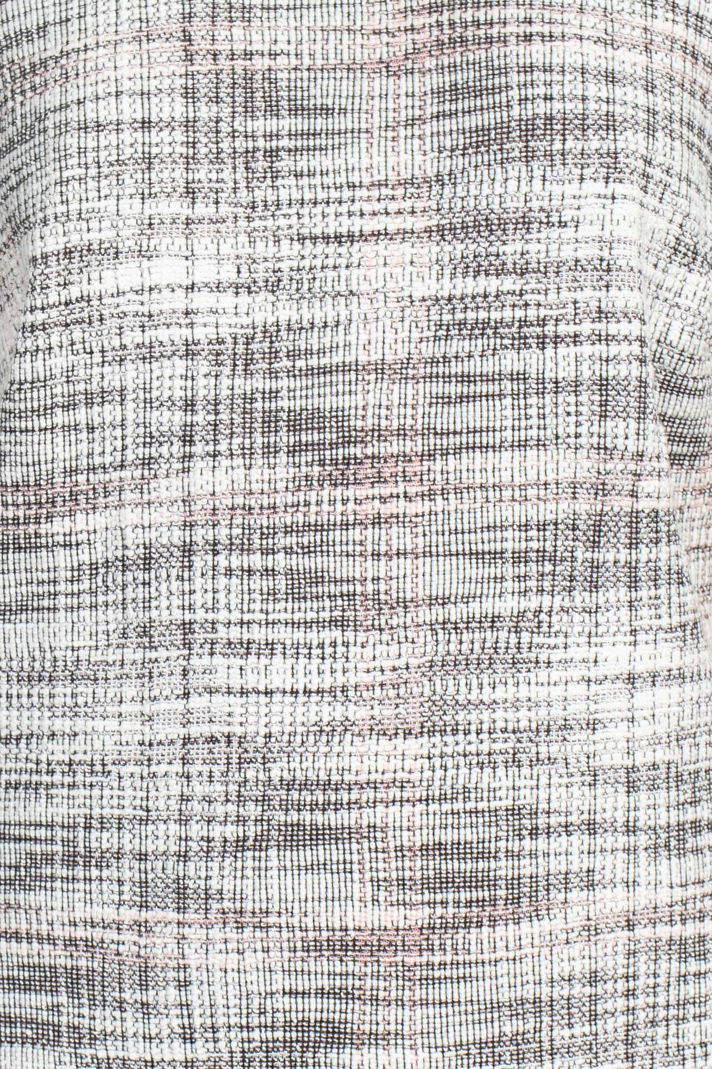 Connected Apparel Scoop Neck Short Sleeve Zipper Back Panel Knit Dress - BLUSH - Fabric