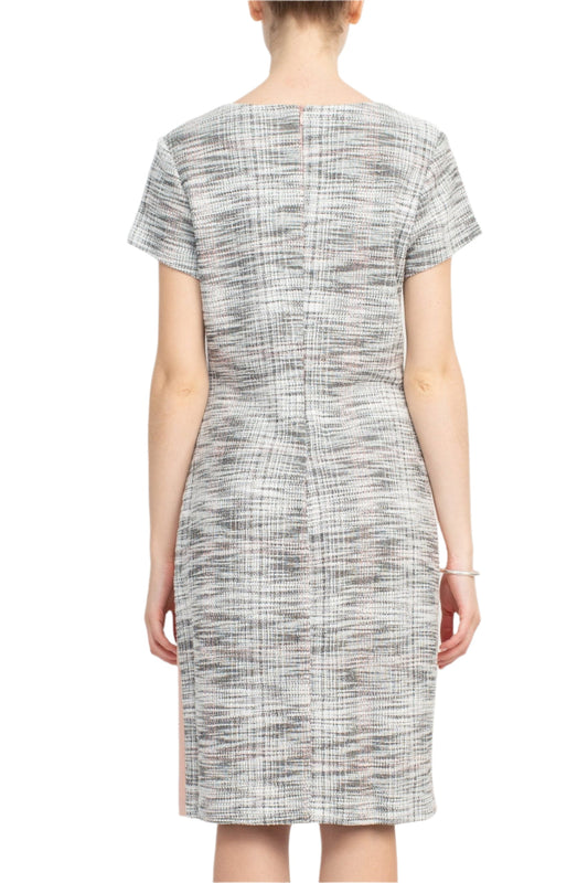 Blush Scoop Neck Knee-Length Knit Casual Cocktail Short Sleeve Sheath Dress Connected Apparel TPX97787M