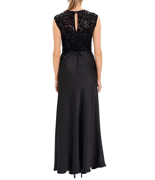 Maggy London Sequin Mesh Lace Bodice Gown G7073M
