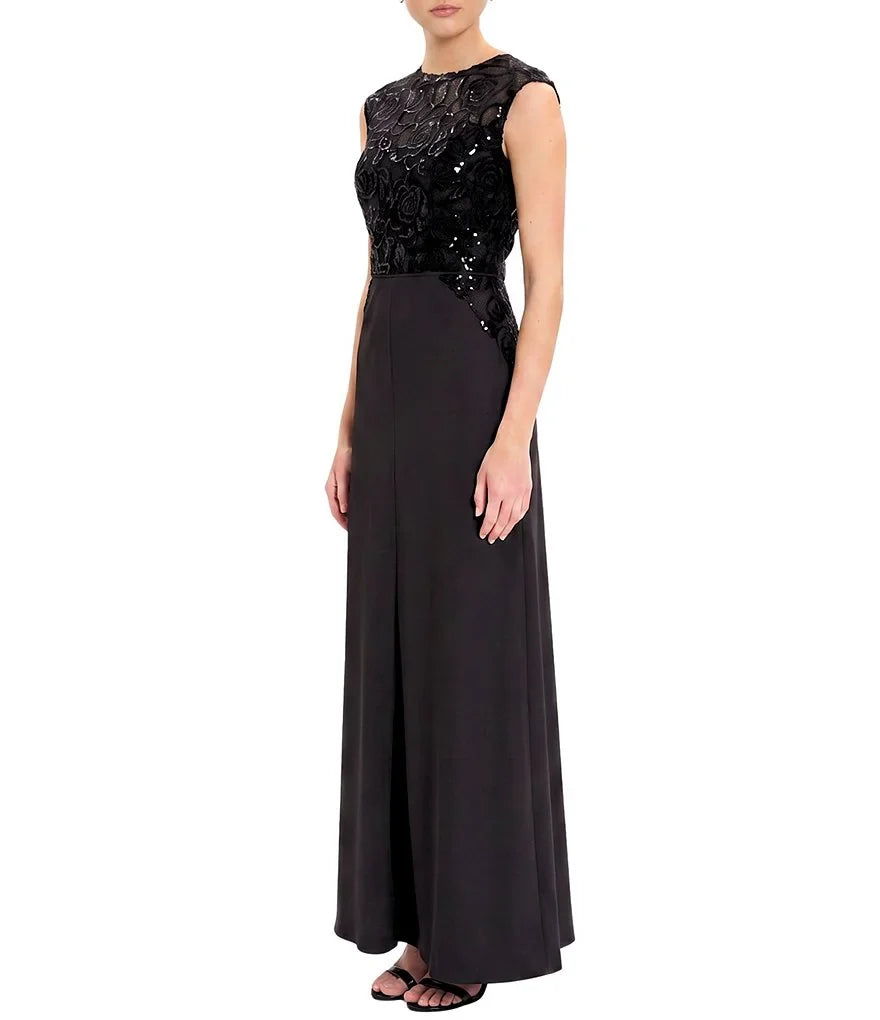 Maggy London Sequin Mesh Lace Bodice Gown G7073M
