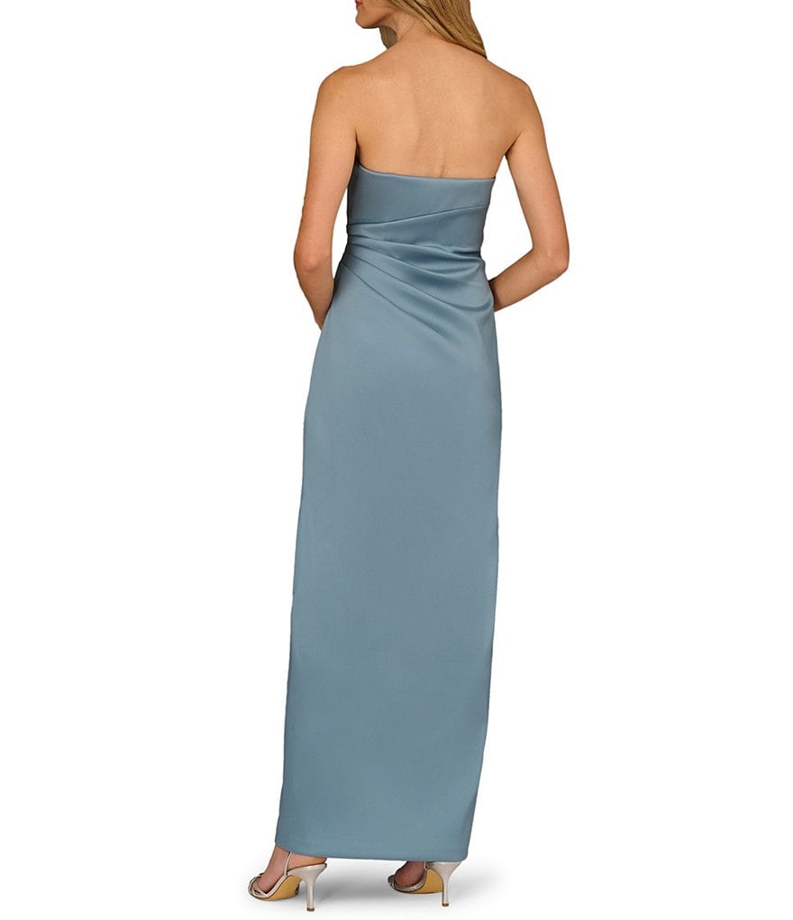 Wholesale Aidan Mattox MD1E209772 Strapless Floor-Length Satin Formal Front Slit Gown