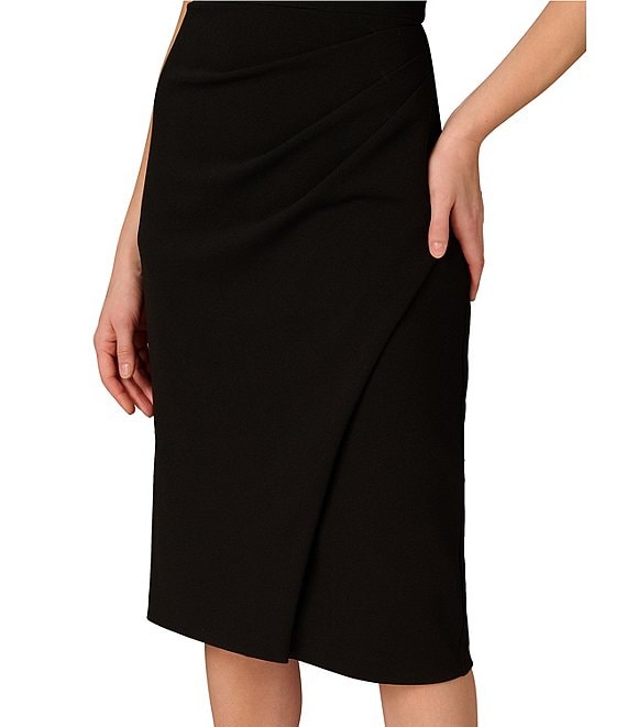 Floral appliqué off-shoulder midi cocktail dress Aidan Mattox MD1E209531