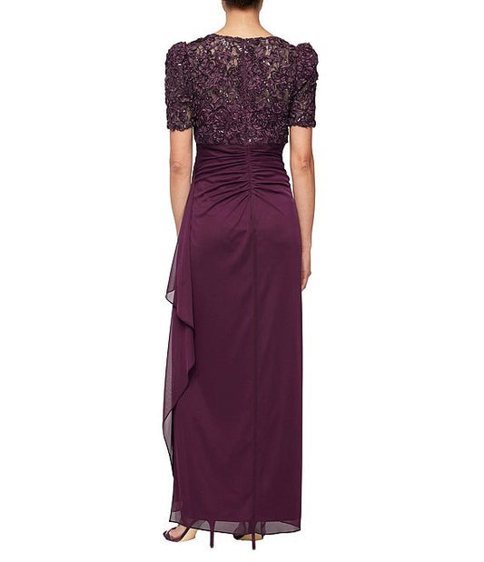 Alex Evenings 82122633 Long Mother of the Bride Ruffle Formal Petite Dress
