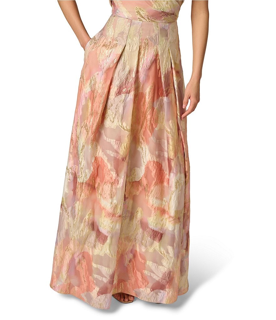 Strapless Floral Metallic Jacquard Gown Aidan Mattox MD1E209871