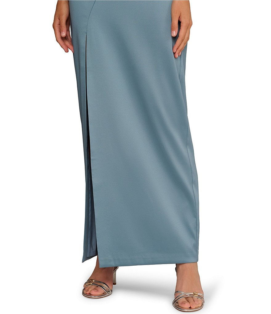 Wholesale Aidan Mattox MD1E209772 Strapless Floor-Length Satin Formal Front Slit Gown