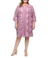 Wholesale Short Embroidered Mock Jacket Dress with Attached Jacket, Scallop Detail Alex Evenings 84171960