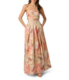 Strapless Floral Metallic Jacquard Gown Aidan Mattox MD1E209871