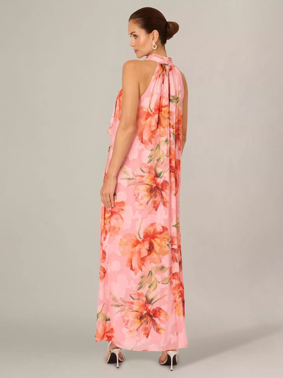 Floral Chiffon Trapeze Halter Gown Adrianna Papell AP1E212942