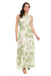 London Times Black and Beige Floral Flutter Sleeve Midi Dress T10228M