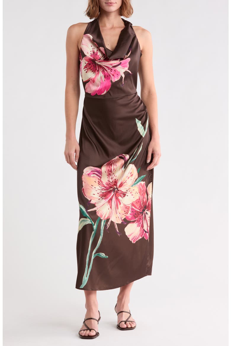 Wholesale Asymmetric Halter Maxi Dress Badgley Mischka BW50483