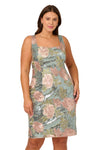 Adrianna Papell Plus Size AP1E211823 Sequin Bodycon Short Cocktail Dress
