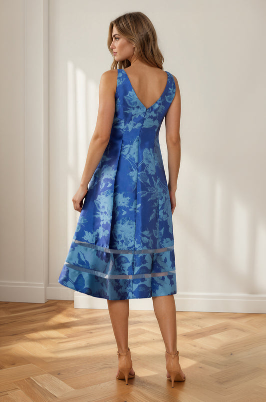 Boat-Neck Metallic Fit & Flare Midi Dress Adrianna Papell AP1E211980