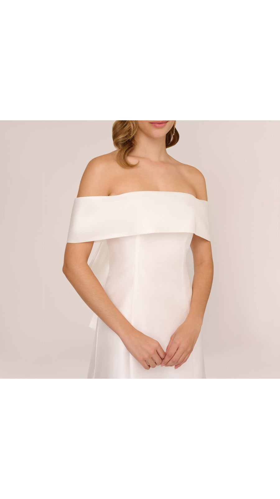Adrianna Papell Off Shoulder Mikado Bow Back Mini Dress 105214 Wholesale