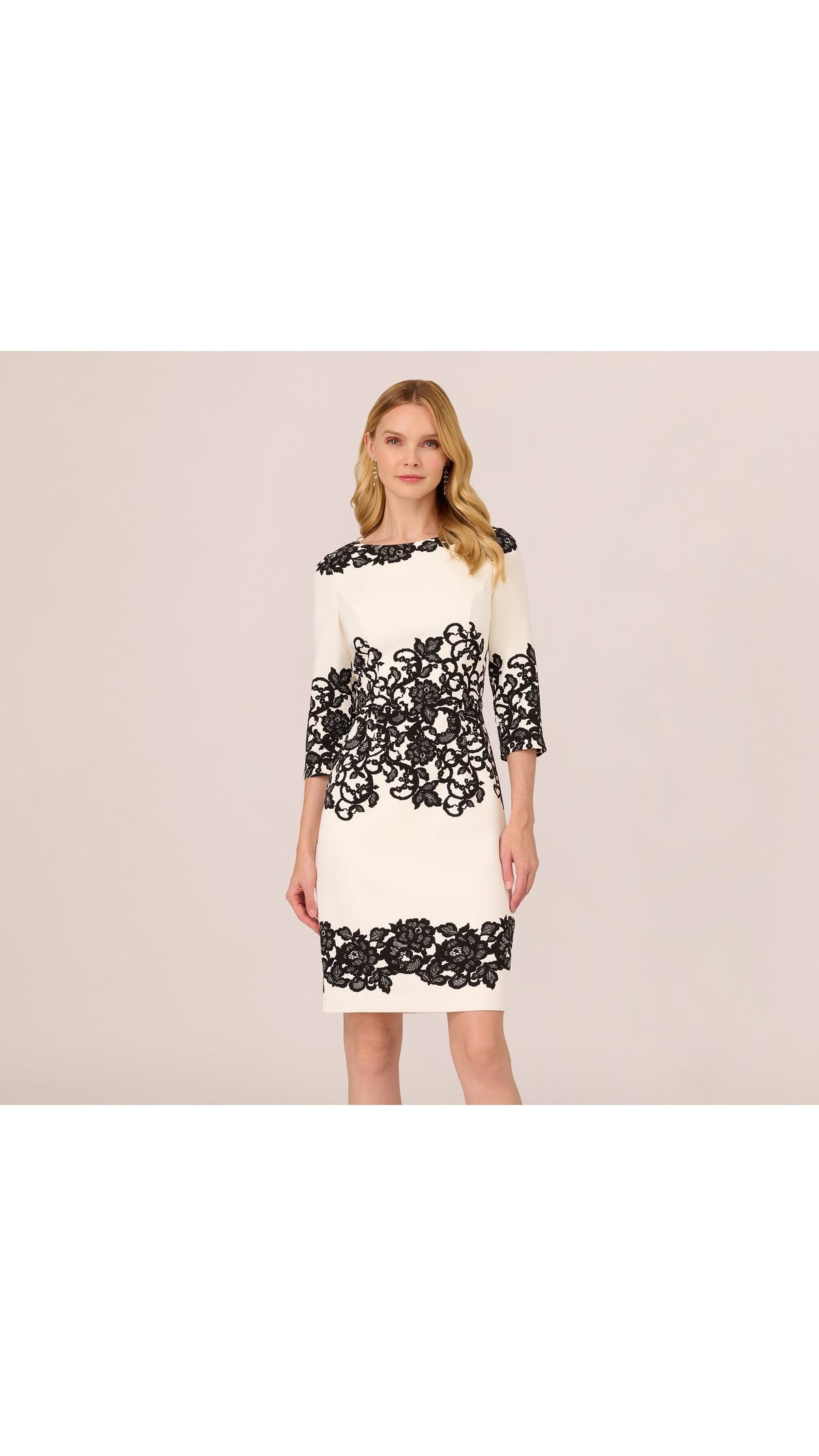 Adrianna Papell Plus Size Scroll Lace Midi Dress 105223 Wholesale