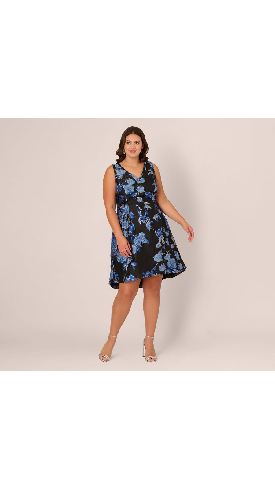 Adrianna Papell Plus Size Floral Jacquard Fit and Flare Dress 106465 Wholesale