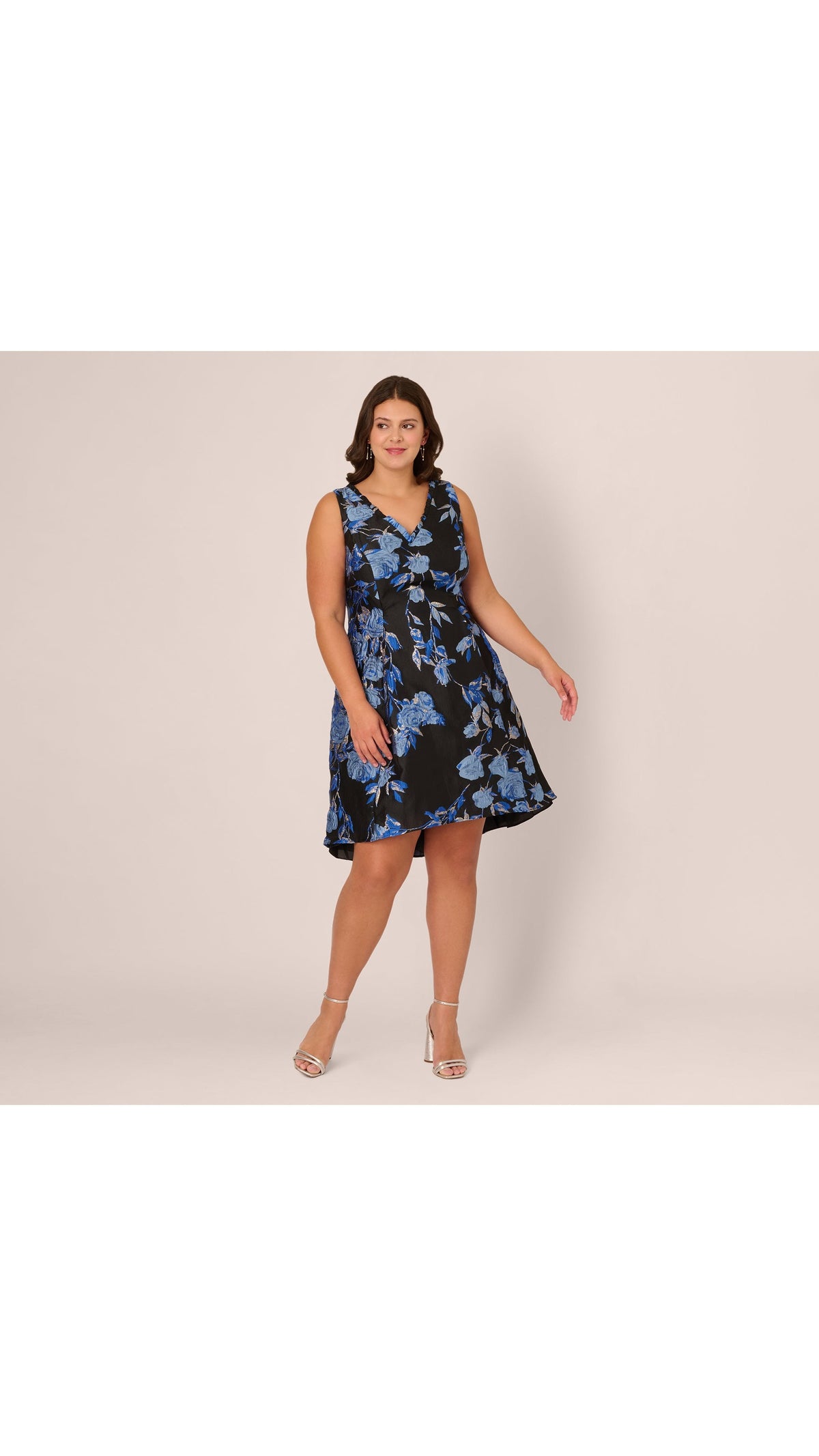 Adrianna Papell Plus Size Floral Jacquard Fit and Flare Dress 106465 Wholesale