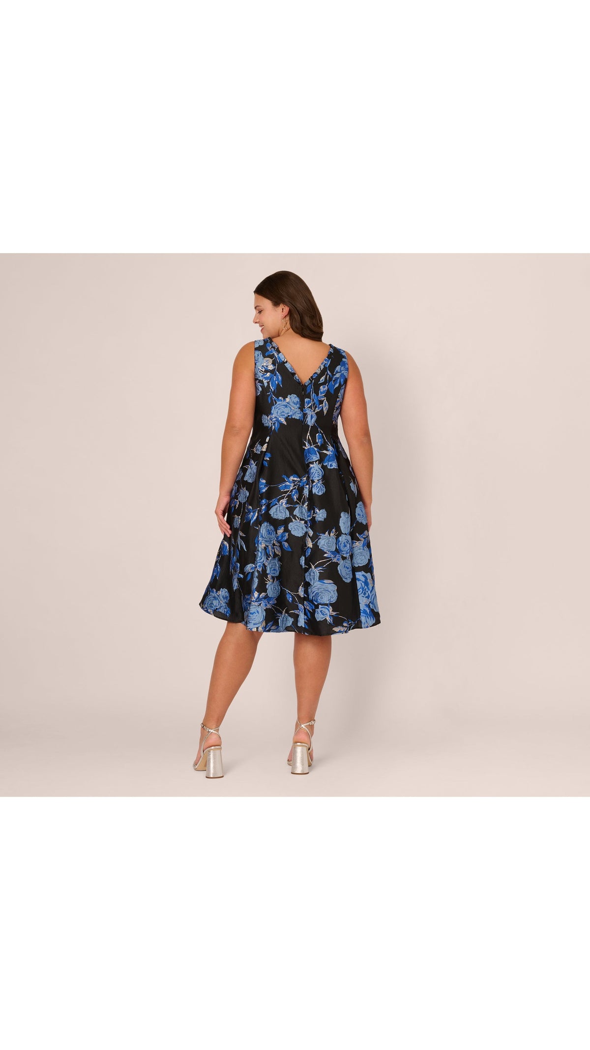 Adrianna Papell Plus Size Floral Jacquard Fit and Flare Dress 106465 Wholesale