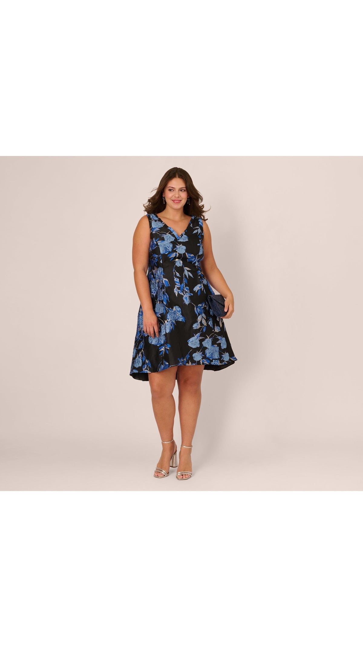 Adrianna Papell Plus Size Floral Jacquard Fit and Flare Dress 106465 Wholesale