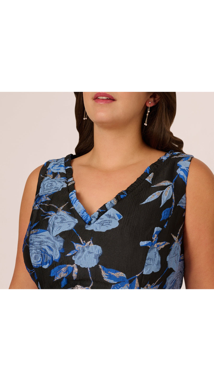 Adrianna Papell Plus Size Floral Jacquard Fit and Flare Dress 106465 Wholesale