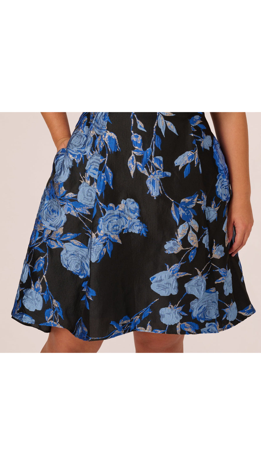 Adrianna Papell Plus Size Floral Jacquard Fit and Flare Dress 106465 Wholesale