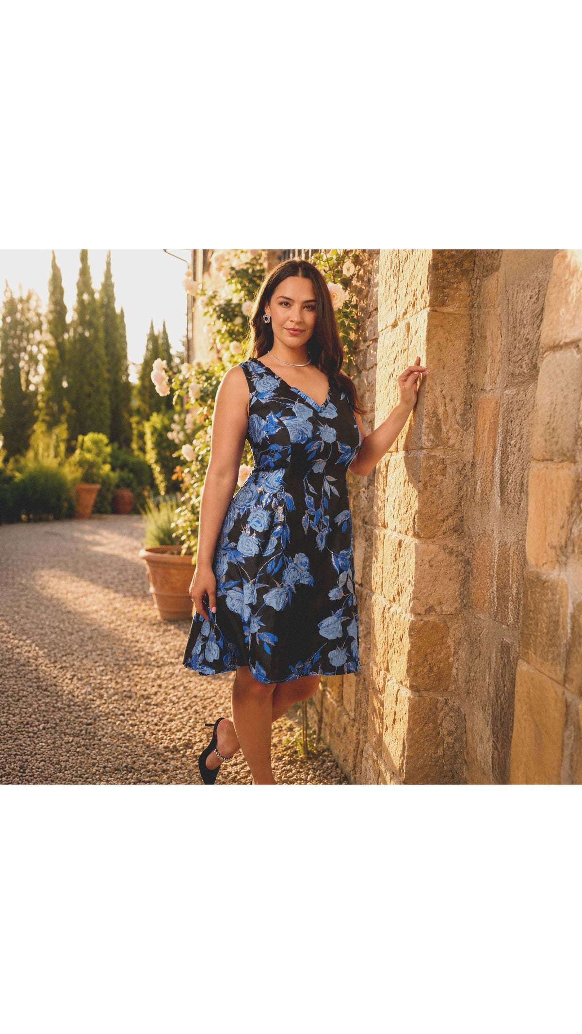 Adrianna Papell Plus Size Floral Jacquard Fit and Flare Dress 106465 Wholesale