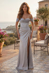 Lace Up Satin Formal Evening Dress