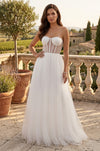 Lace Up Prom Party Dress Formal Ball Gown Off White