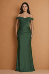 Floor Length Stretch Formal Off Shoulder Dress